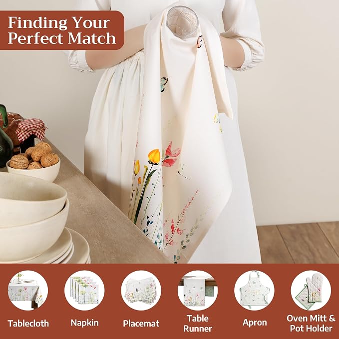 Maison d' Hermine Kitchen Towels Set of 3 Reusable 100% Cotton 27.50" x 20" - Image 4
