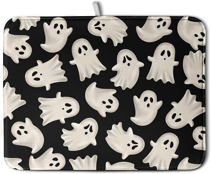 Cute Ghost Halloween Dish Drying Mat by Kwlegh