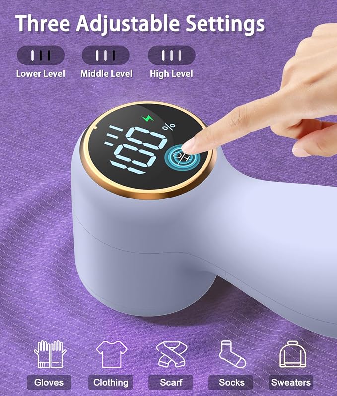 Rechargeable Fabric Shaver, Lint Remover, 3-Speed Sweater Shaver - Image 5