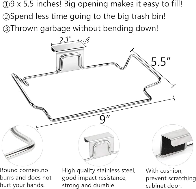 OYSIR Large Stainless Steel Trash Bag Holder - Image 3