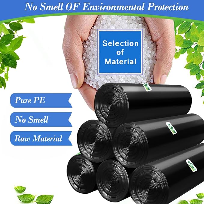 Hommaly 1 Gallon200 pcs Small Black Trash Bags, Strong 1.2 Gallon Garbage Bags - Image 5