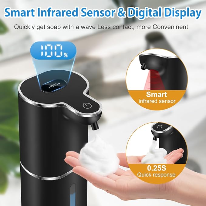 Automatic Foaming Soap Dispenser Digital Display, 6-Level Foam Adjustable | - Image 2