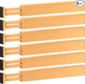 6-Pack Drawer Dividers 2.6-Inch High Dresser Drawer Organizer 16 to 22 Inch | by Bamb%C3%BCsi