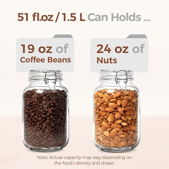 ComSaf Square Glass Canisters 51 oz 3 Pack - Image 5