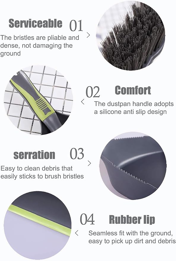 WDDBHSKN Dust pan Broom Dustpan Brush - Image 5