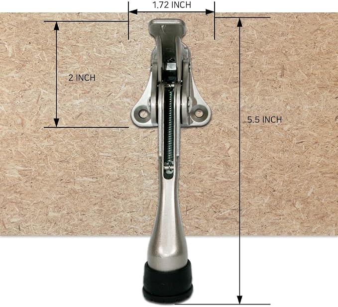 HASHI 4 Inch Kickdown Door Stopper, One Touch Step-On Door Holder, Adjustable - Image 5