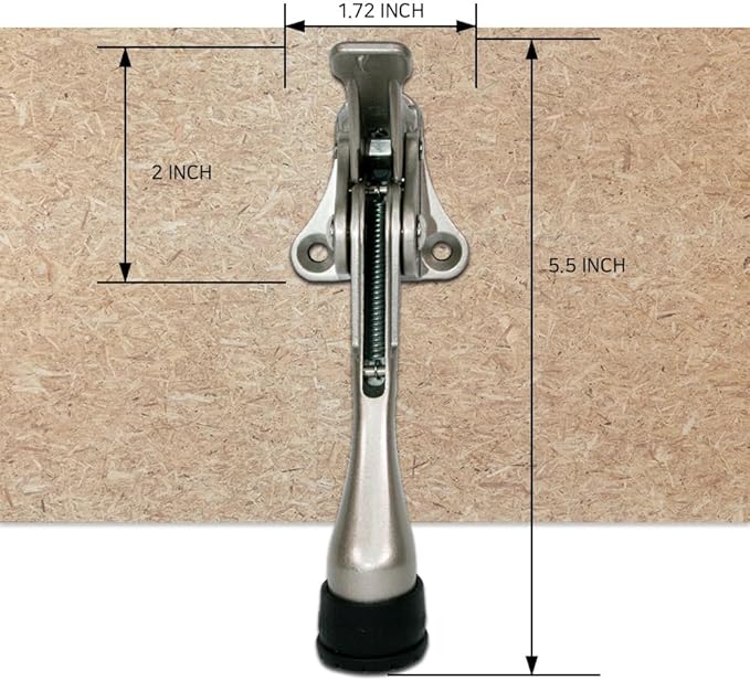 HASHI 4 Inch Kickdown Door Stopper, One Touch Step-On Door Holder, Adjustable - Image 5