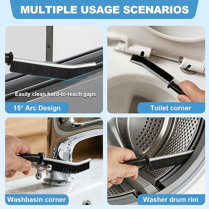 11Pcs V-Shaped Grout Cleaning Brush Set, - Image 3