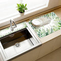 3 Pcs 2 Size Kitchen Sink Splash Guard Faucet Mat Watercolor Leaves Pattern by CONCHLERY%E6%97%97%E8%88%B0%E5%BA%97