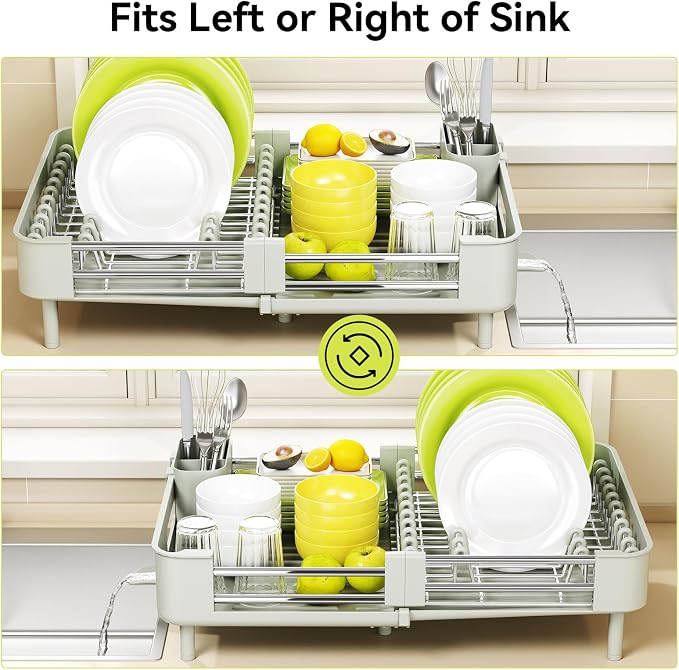 Urackify Extendable Stainless Dish Drying Rack - Image 6