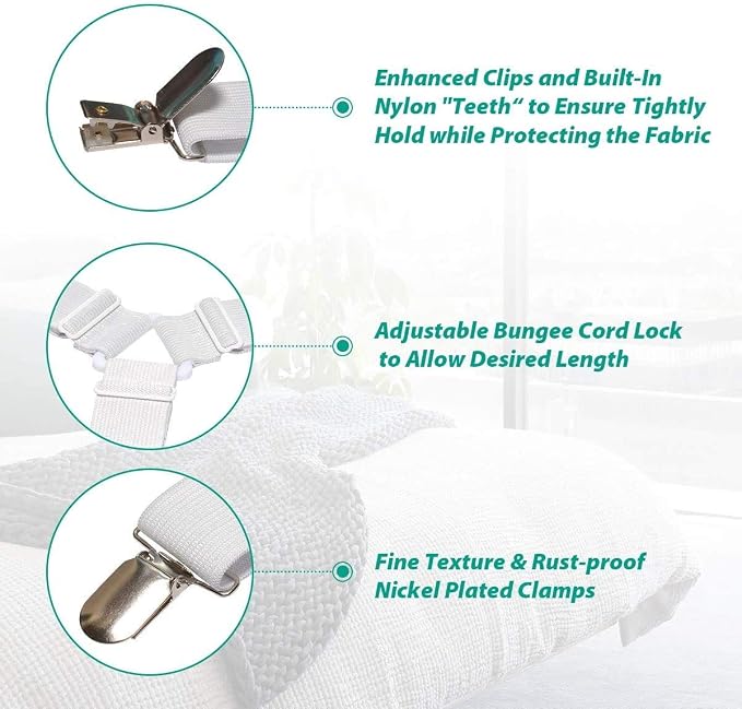RayTour Bed Sheet Holder Straps Sheet Keepers Bedsheet Holders Fasteners 2 Sets - Image 5