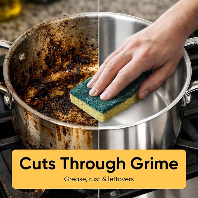 Kitchen Large Sponges for Washing Dishes, Non-Scratch Cellulose Dish Scrub - Image 7