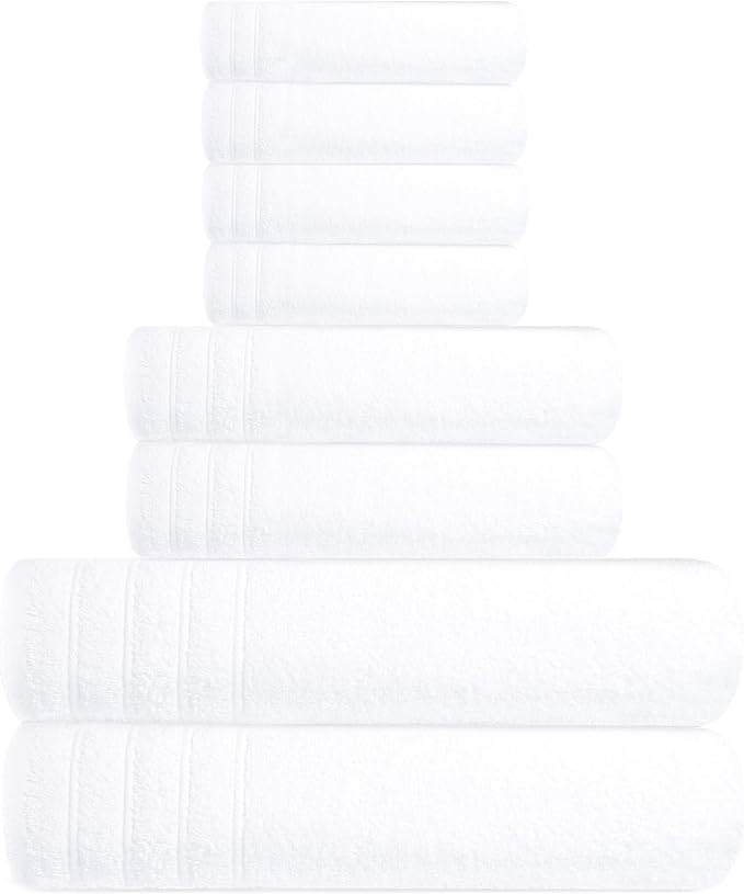 8 Piece Towel Set, 2 XL Bath, 2 Hand, 4 Washcloth, Lighter Weight, Quicker to - Image 5
