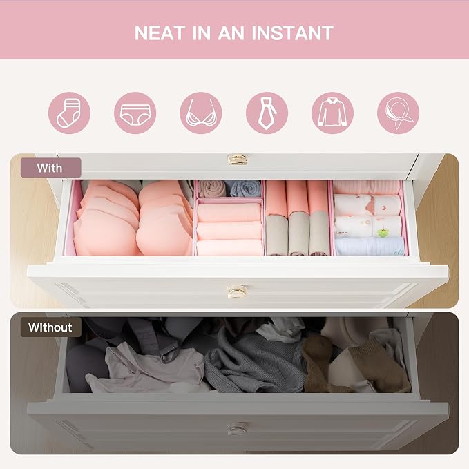 Drawer Organizer Clothes, 10 Pack Dresser Organizer - Image 4