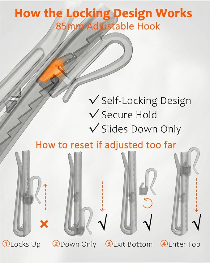 Adjustable Pinch Pleat Curtain Hooks, Only - Image 6