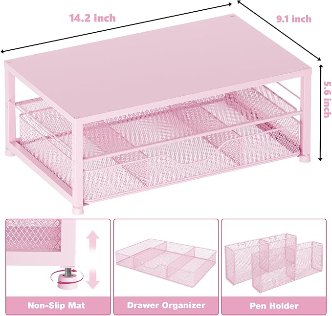 Desk Organizer and Accessories, 2-Tier Computer Monitor Stand Riser - Image 3
