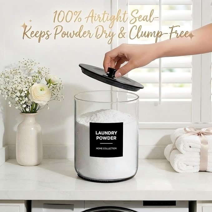 1 Gallon Glass Laundry Detergent Dispenser-Laundry Room Organization-Black - Image 6