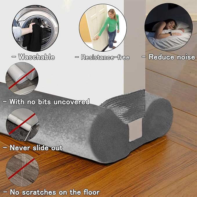 BKSAI Door Draft Stopper for Doors No Adhesive Draught Excluder Under Door Wind - Image 5