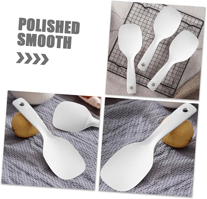 Non-Stick Rice Spoon Rice Paddle Kitchen Cooker Spatula Lightweight Food Grade Plastic Scoop 7.87 Inch