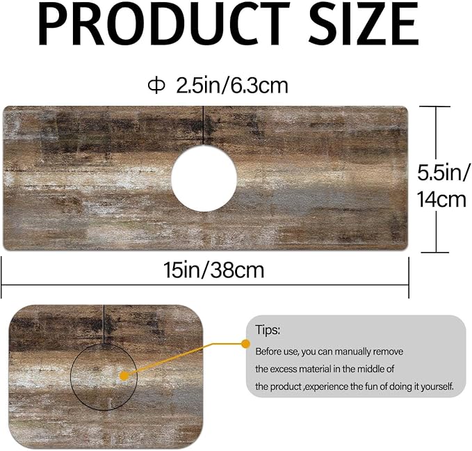 MCALK Dark Brown Kitchen Sink Faucet Mat Splash Guard, Absorbent Quick-Dry - Image 5