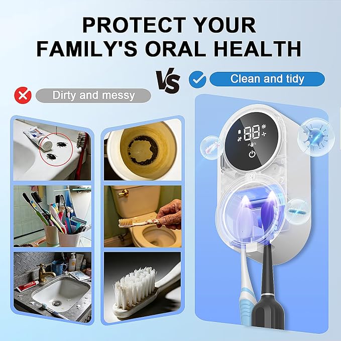 Toothbrush Holder and Cleaner Razor Holder/Dryer Light Cleaning and Air Drying - Image 4