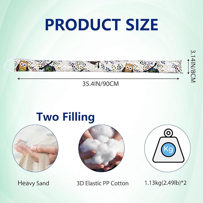 2 Pack 36 Inch 2.8 Inch Wide Slim Under Door Blocker Door Draft Stopper - Image 2