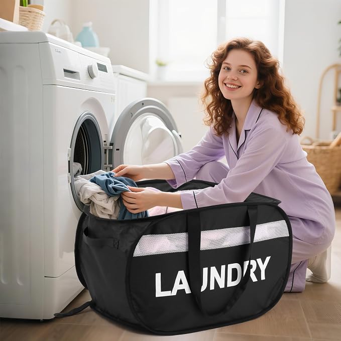Collapsible Laundry Baskets, Tear-proof Dirty Clothes Hampers - Image 2