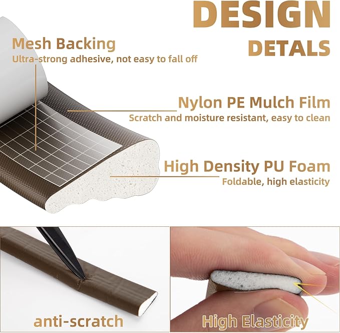 Kneelisa 2Pcs×196” Wedge-Shape Foam Window Weather Stripping Door Seal | - Image 3