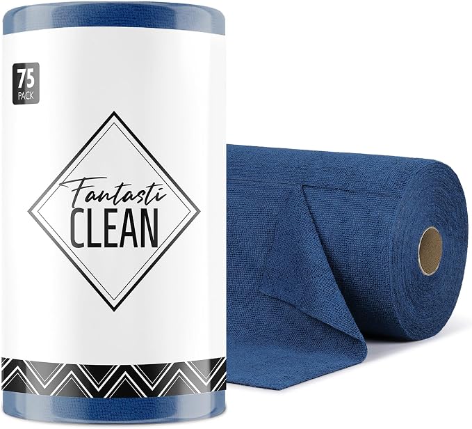 Fantasticlean Microfiber Cleaning Cloth Roll-75 Sheets, Tear-away Microfiber by Fantasticlean