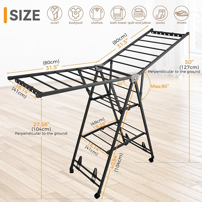 Clothes Rack, 3-Tier Drying Hanger, - Image 2
