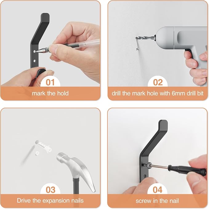 susswiff 10-Pack Coat Hook for Hanging, Stainless Wall Hooks for Towel - Image 6