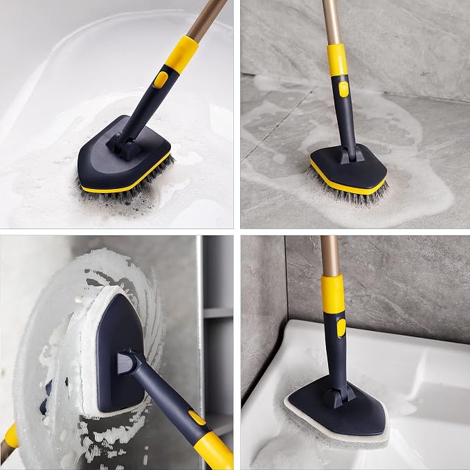 Yocada Tub Tile Scrubber Brush 2 in 1 Cleaning Brush 4*Scouring Pads 58.2" - Image 8