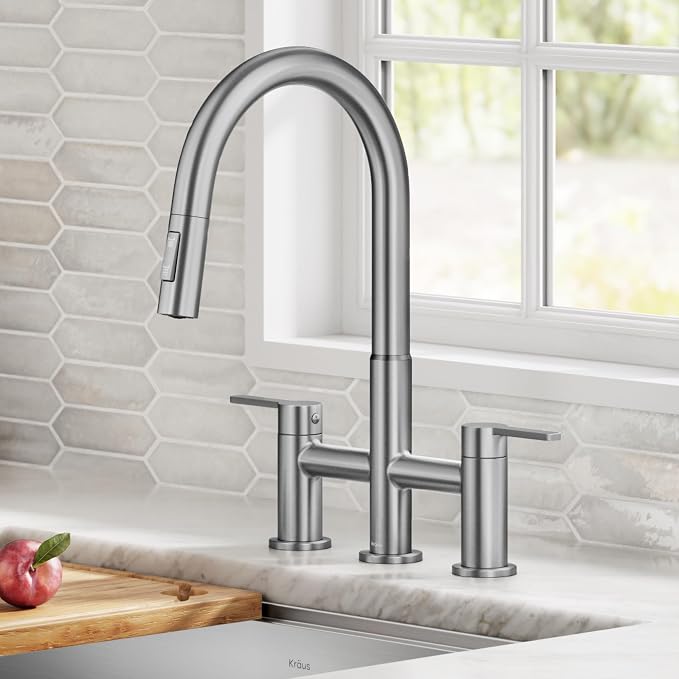 KRAUS Oletto Bridge Kitchen Faucet by Unknown
