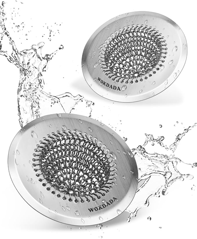 2 Pack Kitchen Sink Drain Strainer, Patented Reversible Chain Mesh Basket by Wokdada