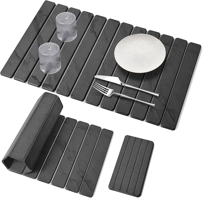 2 PCS Extra Large Stone Dish Drying Mat by Sangukiro