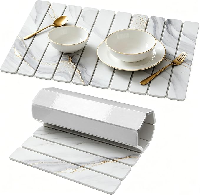 Stone Drying Mat for Kitchen Counter, Quick Diatomaceous Earth Mats for Dishes by Unknown