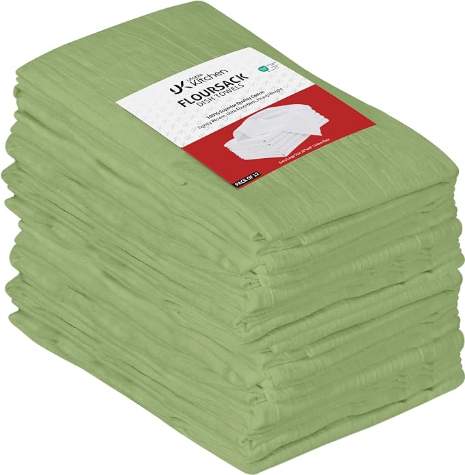 Utopia Kitchen Sage Green Flour Sack Towels100% Cotton | Tea Towels by UTOPIAKITCHEN