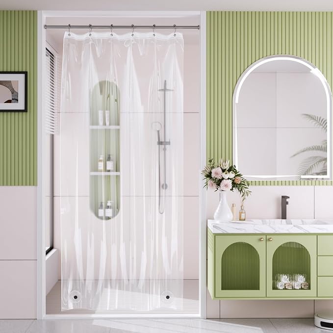 AmazerBath Stall Shower Curtain Liner, 36x78 Clear Shower Curtain Liner by AmazerBath