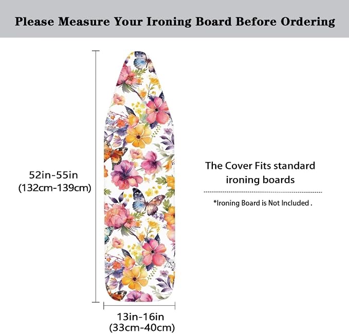 Flower Ironing Board Cover Stain Resistant Over The Door Ironing Board Cover - Image 5