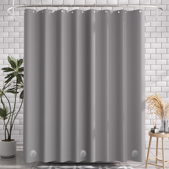 AmazerBath Shower Curtain Liner, 72x78 Grey Shower Curtain Liner, Cute Plastic - Image 8