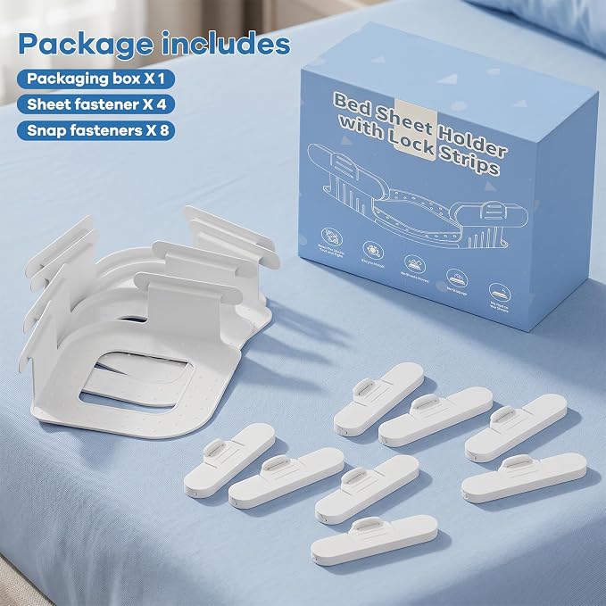 Bed Lock Sheet Holders, New Upgrade Sheet Straps Keep Sheets Firm & Tight - Image 7