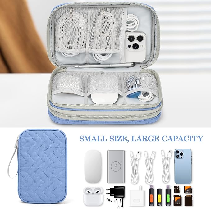 FYY Electronic Organizer, Travel Tech Pouch Bag, Waterproof, Double Layers - Image 6
