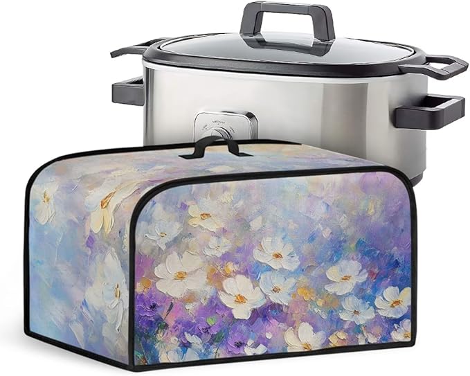 Fashion Flower 6-8 Qt Slow Cooker Dust Cover - Compatible with 6-8 qt Slow Cooker - Kitchen & Living Room Decor