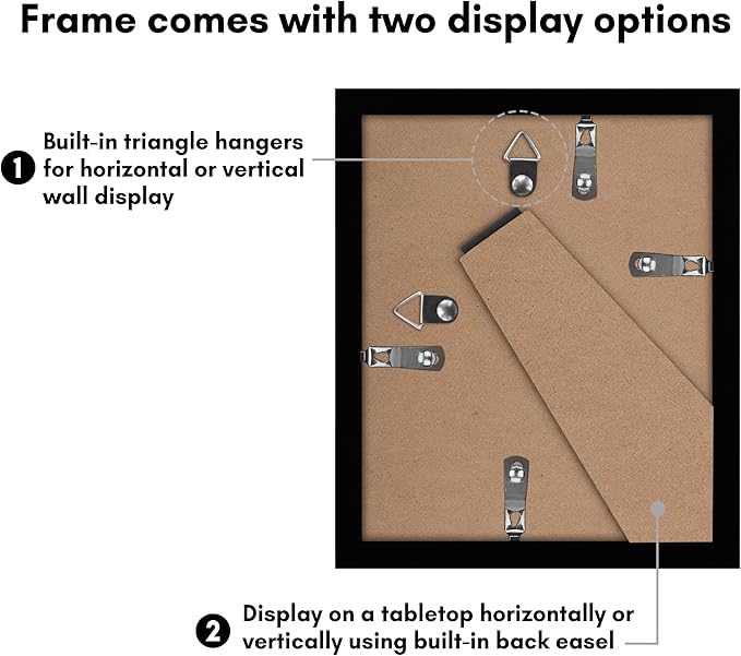 Americanflat 5x6 Picture Frame with Polished Plexiglass - Set of 5 - Use as 2x3 Frame with Mat or Display 5x6 Photo Without Mat - Galleria Collection - Picture Frames for Tabletop and Wall - Black