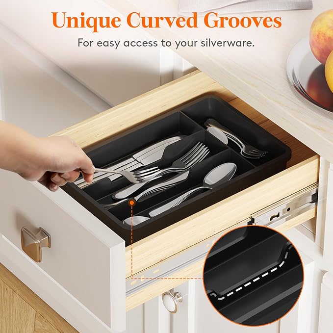 Lifewit Silverware Drawer Organizer Tray, Cutlery Storage - Image 6