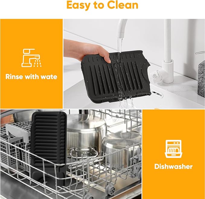 17.7'' Folding Faucet Mat for Kitchen Sink Splash Guard Kitchen Sink Faucet Mat - Image 9