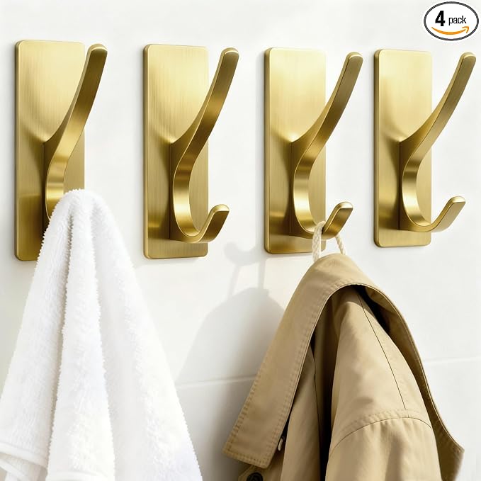 pickpiff Brush Gold Self-Adhesive Hook, 13LB Hanger by pickpiff