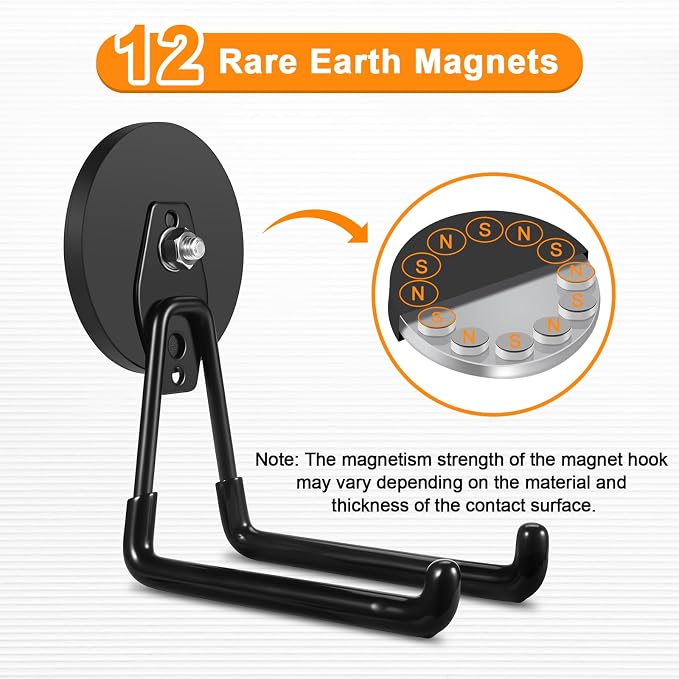 ENUODA Strong Magnetic Hooks Heavy Duty Large Magnet Garage Storage Hooks - Image 3
