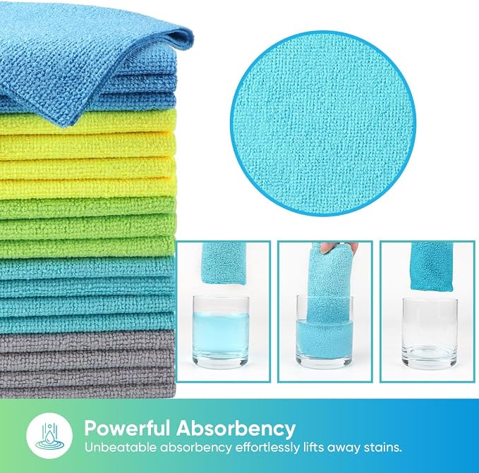 HOMEXCEL Microfiber Cleaning Cloth 20 PK, Towels - Image 4