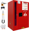 Flammable Safety Cabinet 23" x 18" x 36" Red, Cold-Rolled Steel 40 Gallon Explosion Proof Cabinet, 3-Point Lock & Adjustable Shelf for Commercial Facilities, Lab & Industrial Warehouses